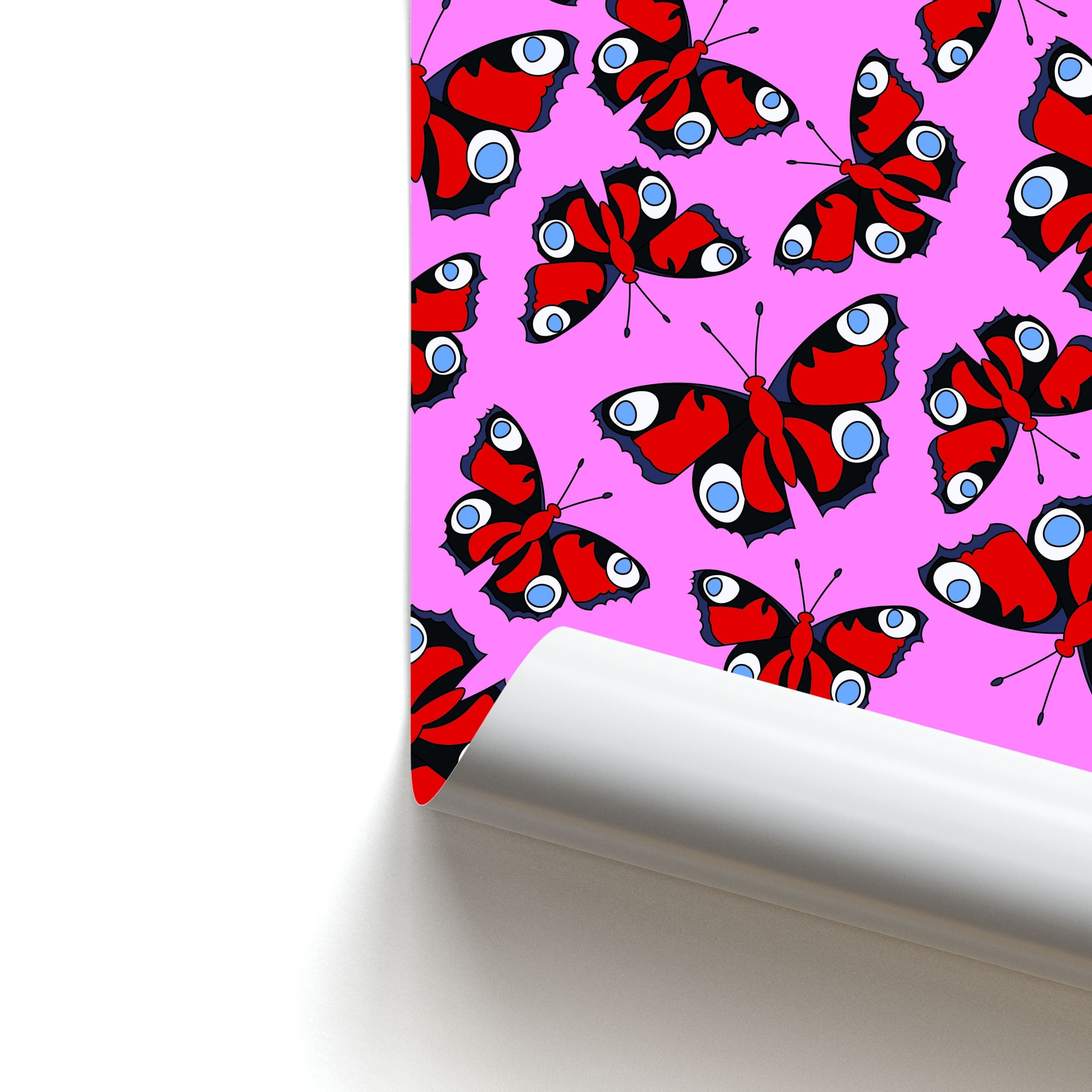 Red Butterfly - Butterfly Patterns Poster