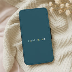 I Love You Dad Scribbles Leather Phone Case