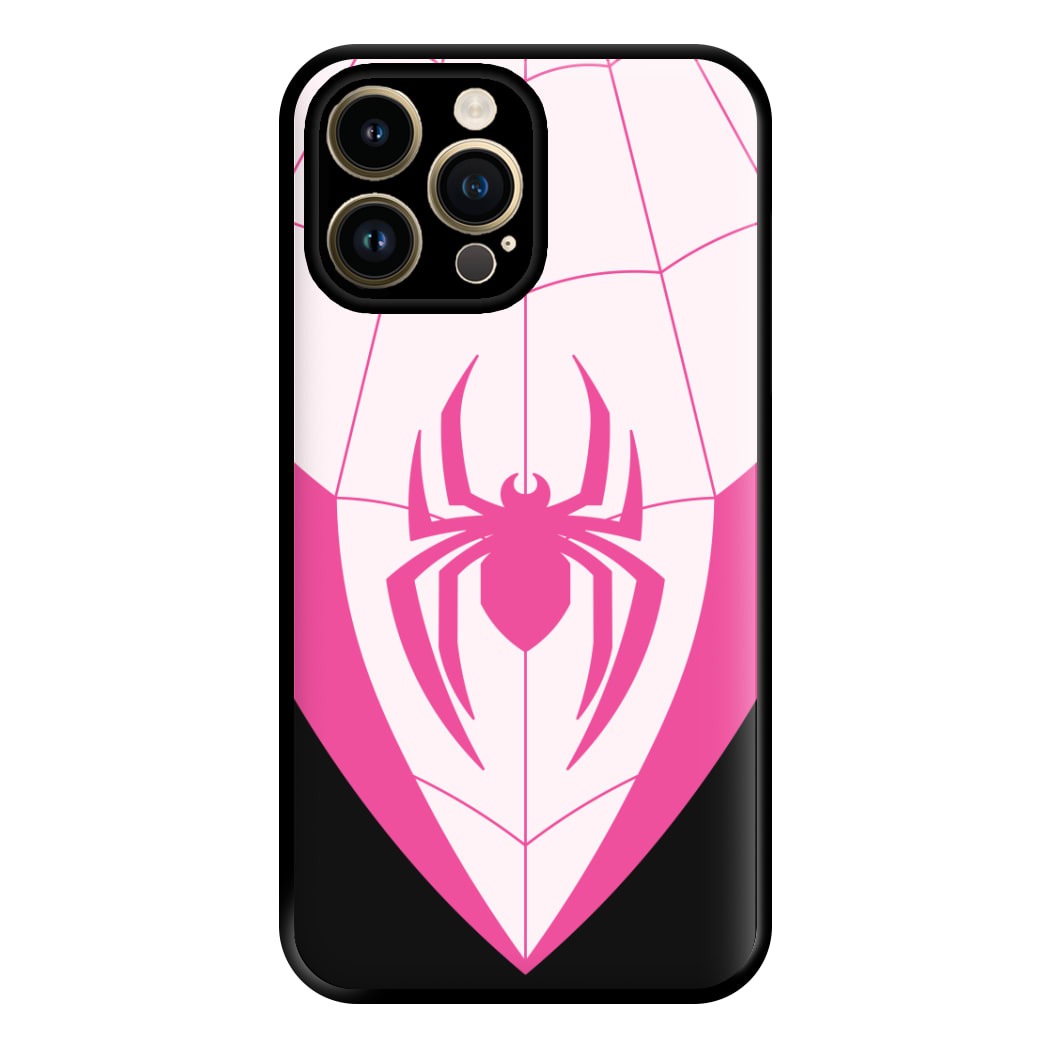 Pink And Black Spider Costume iPhone 14 Pro Case