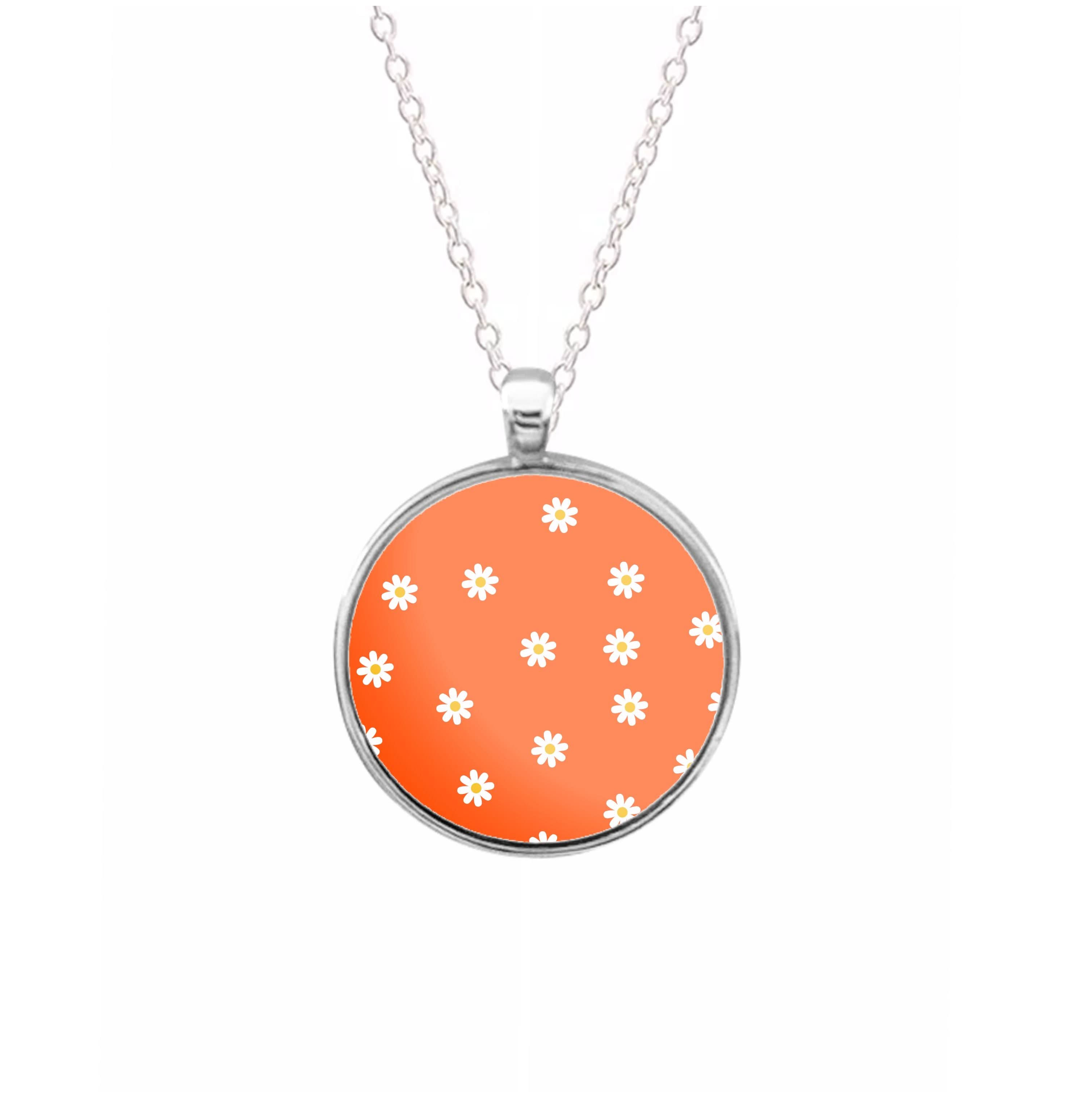 Orange Daisies Necklace