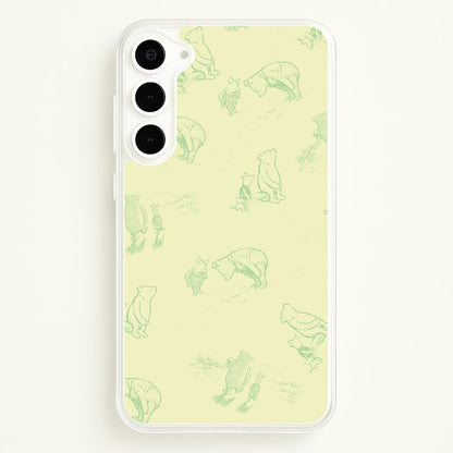 Sketched Winnie Pattern Galaxy S23 Case