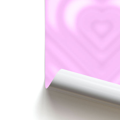 Drippy Love Heart Pink Poster