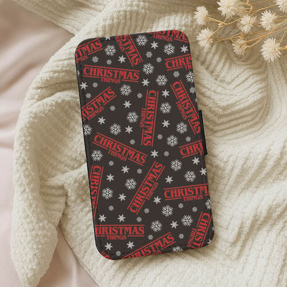 Christmas Things Snowflake Pattern Leather Phone Case