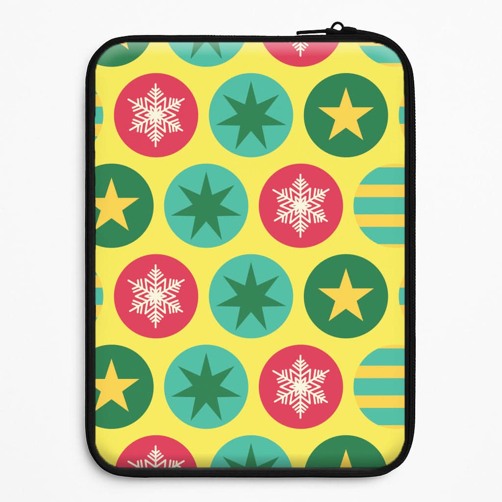 Colourful Abstract Baubles Christmas Pattern Laptop Sleeve