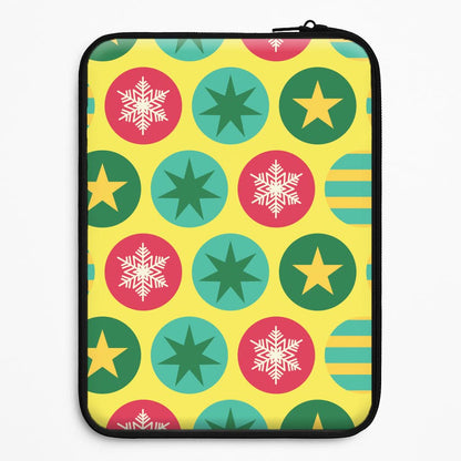 Colourful Abstract Baubles Christmas Pattern Universal Laptop Sleeve