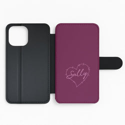 Stitched Heart Sally Flip Phone Case