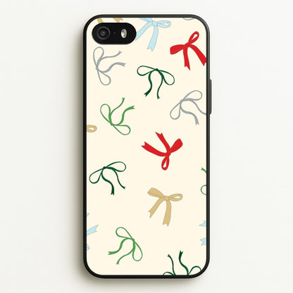 Coquette Christmas Bows Pattern iPhone 5 / 5s / SE 2016 Case