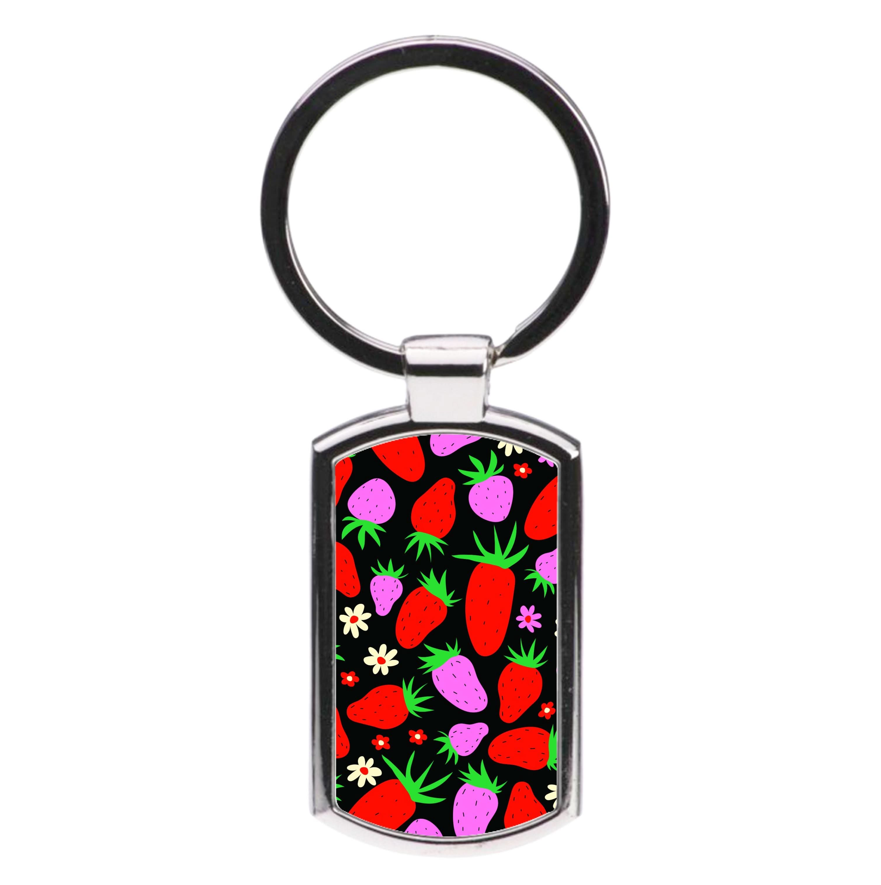 Abstract Strawberries Pattern Luxury Keyring