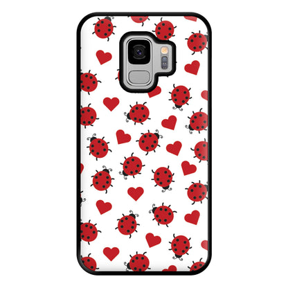 Ladybugs And Hearts Pattern Galaxy S9 Case