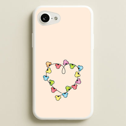 Cartoon Mouse Christmas Fairylights Heart iPhone 16e Case