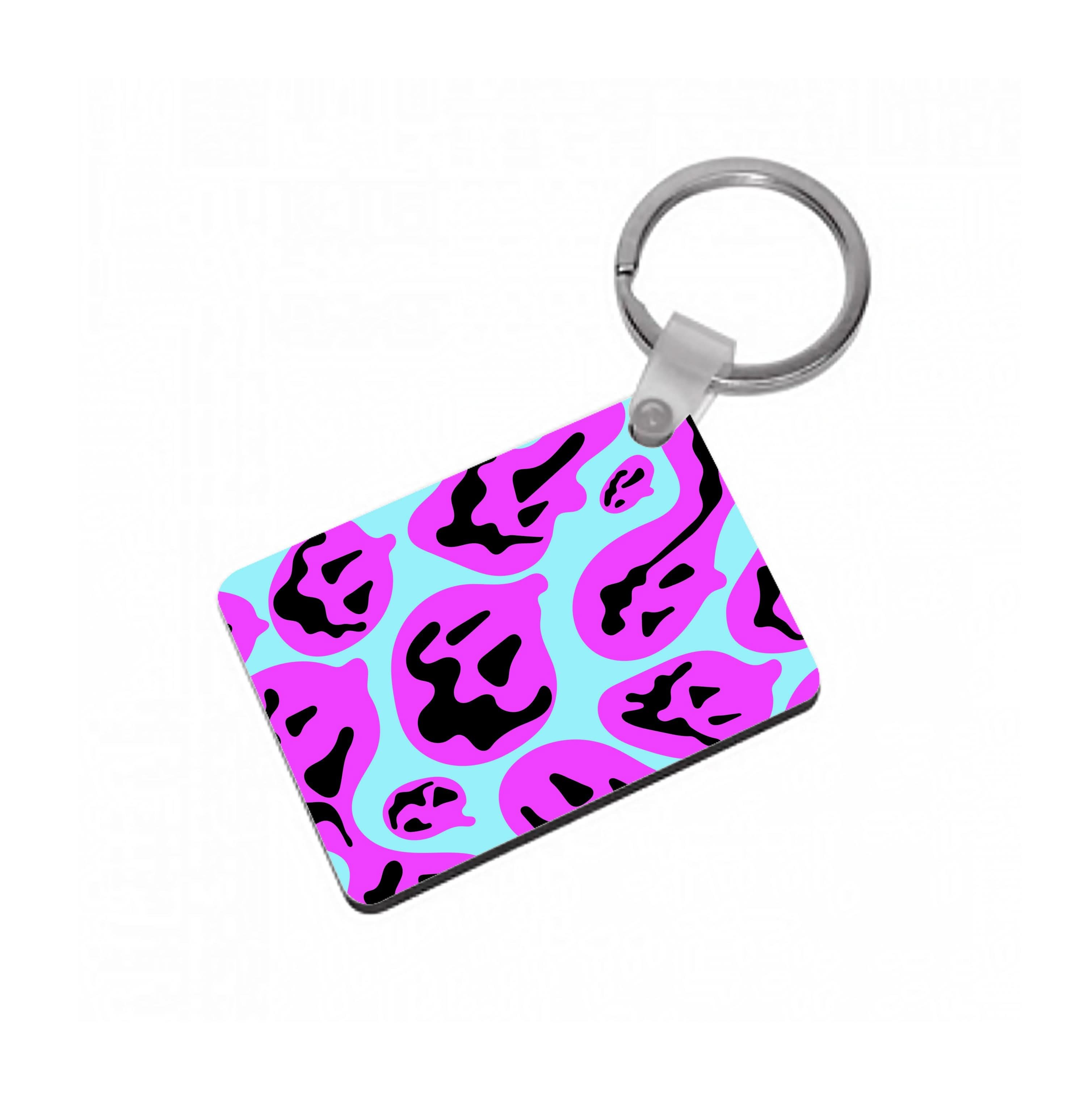 Pumpkin Blue Pattern Keyring