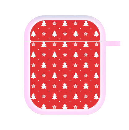 Red Tree Pattern AirPods Case