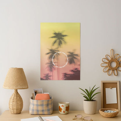 Palm Trees Circle Art Print