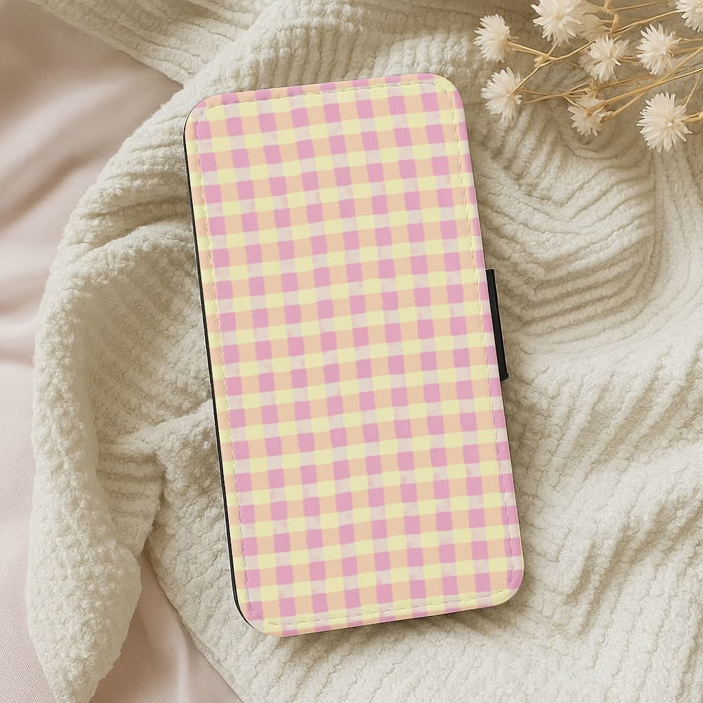 Fruit Punch Gingham Leather Phone Case