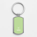 Taurus Pastel Zodiac Silver Metal Keyring