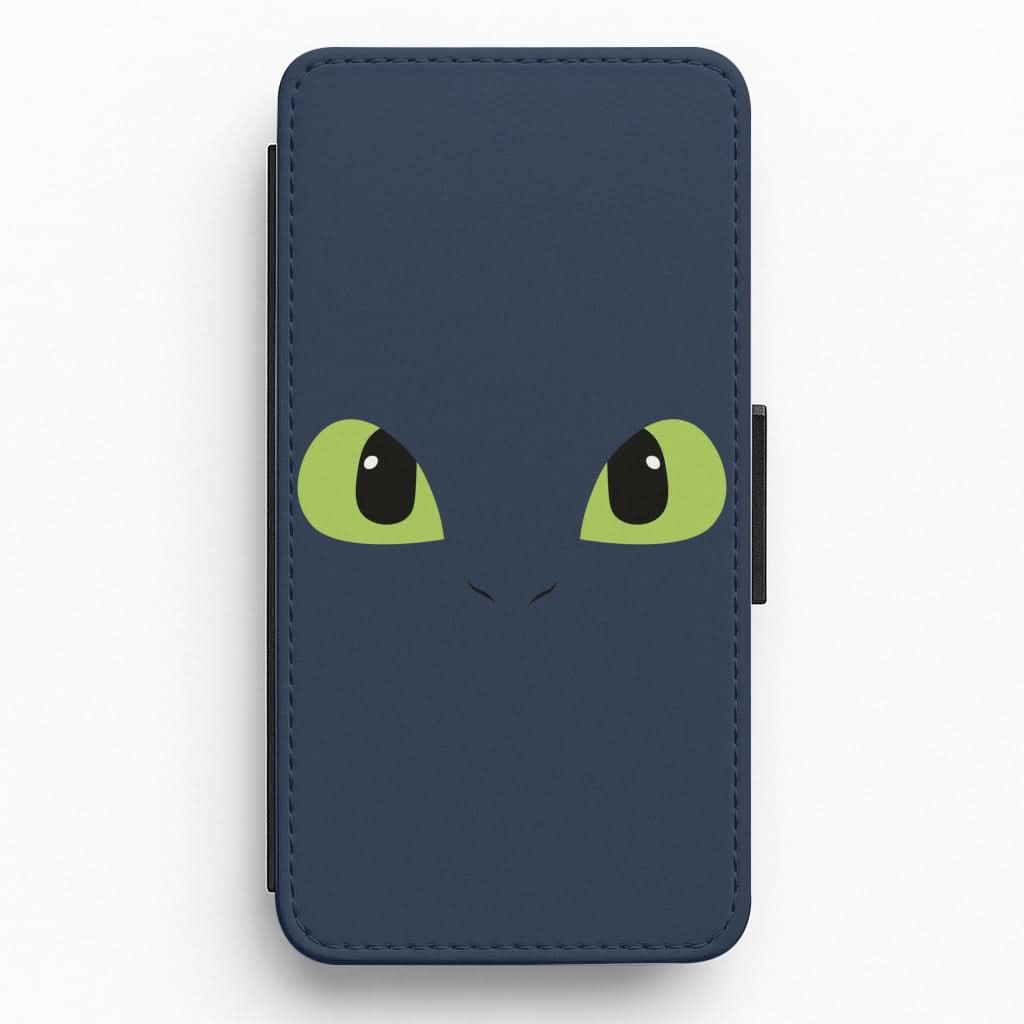 Black Fury Dragon Face Flip / Wallet Phone Case