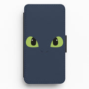Black Fury Dragon Face Flip / Wallet Phone Case 1