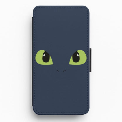 Black Fury Dragon Face Flip / Wallet Phone Case
