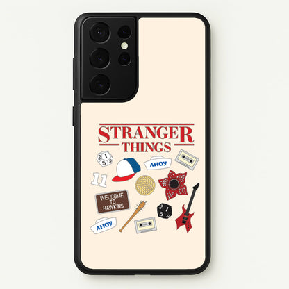 Stranger Things Cartoon Icons Galaxy S21 Ultra Case