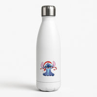 Cute Blue Alien Candycane Water Bottle