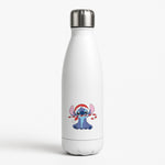 Cute Blue Alien Candycane White Water Bottle
