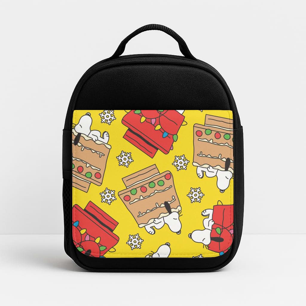 Cartoon Beagle Fairylights And Gingerbead Pattern Lunchbox