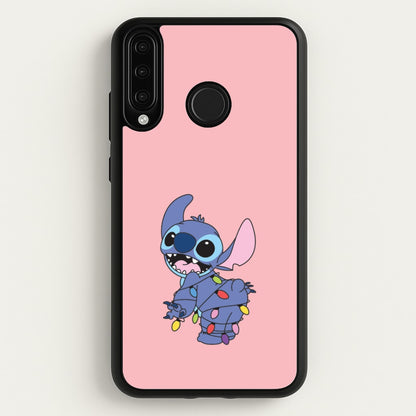 Cute Blue Alien Fairylights Huawei P30 Lite Case