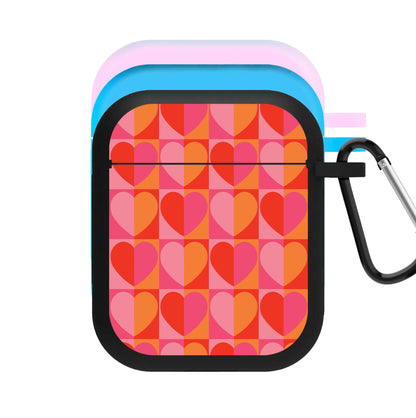Sunset Hearts Pattern AirPods Case