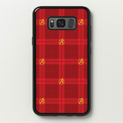 Superhero Team Red Tartan Pattern Galaxy S8 Plus Case