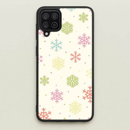 Pastel Snowflakes Pattern Galaxy A12 Case