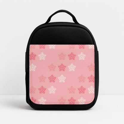 Red Slowflakes Christmas Pattern Insulated Lunch Bag