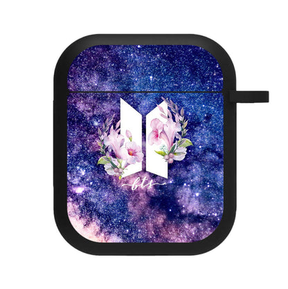 Galaxy Floral K-Pop Band Logo AirPods Case