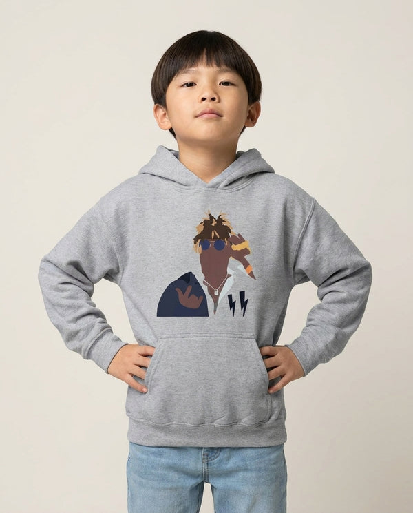 Swag - Juice WRLD Kids Hoodie — Grey Front, worn