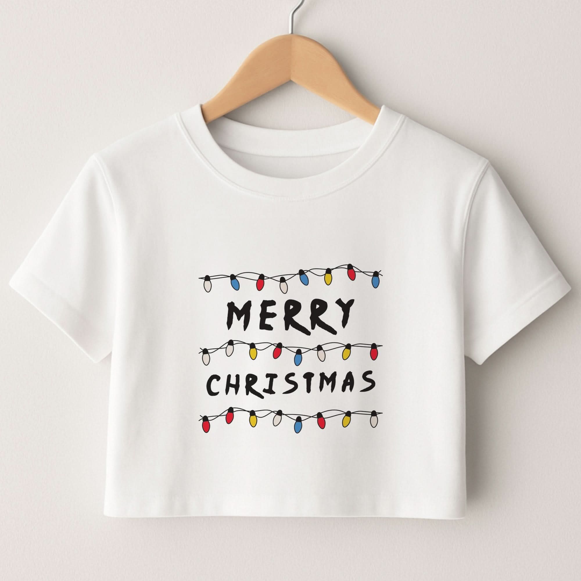 Merry Christmas String Lights Crop top