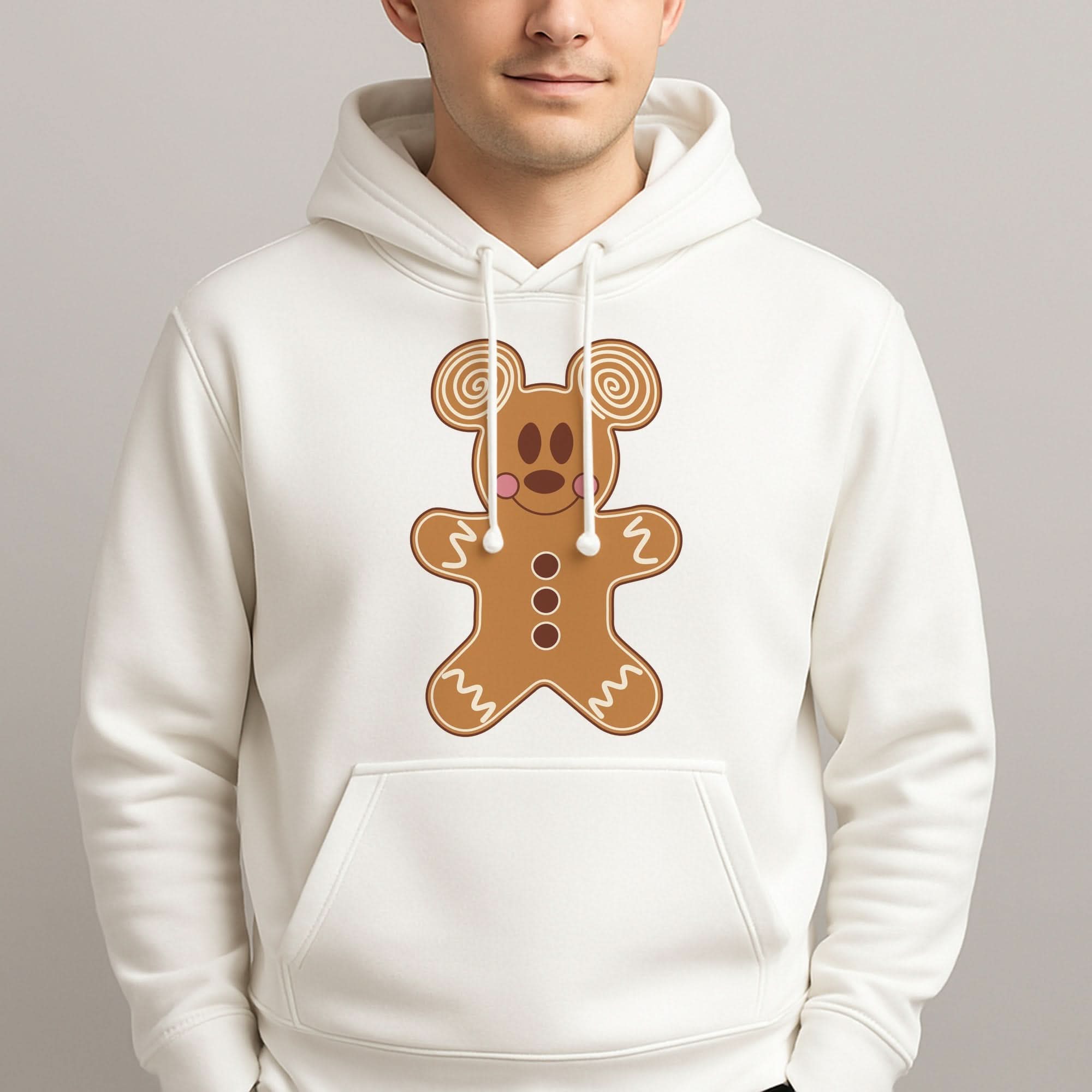 Cartoon Mouse Gingerbread Mens Hoodie