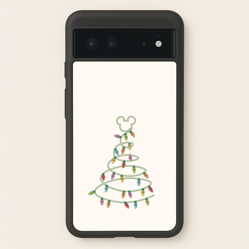 Cartoon Mouse Christmas Tree Lights Google Pixel 6 Case
