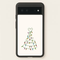 Cartoon Mouse Christmas Tree Lights Google Pixel 6 Case