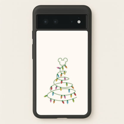 Cartoon Mouse Christmas Tree Lights Google Pixel 6 Case