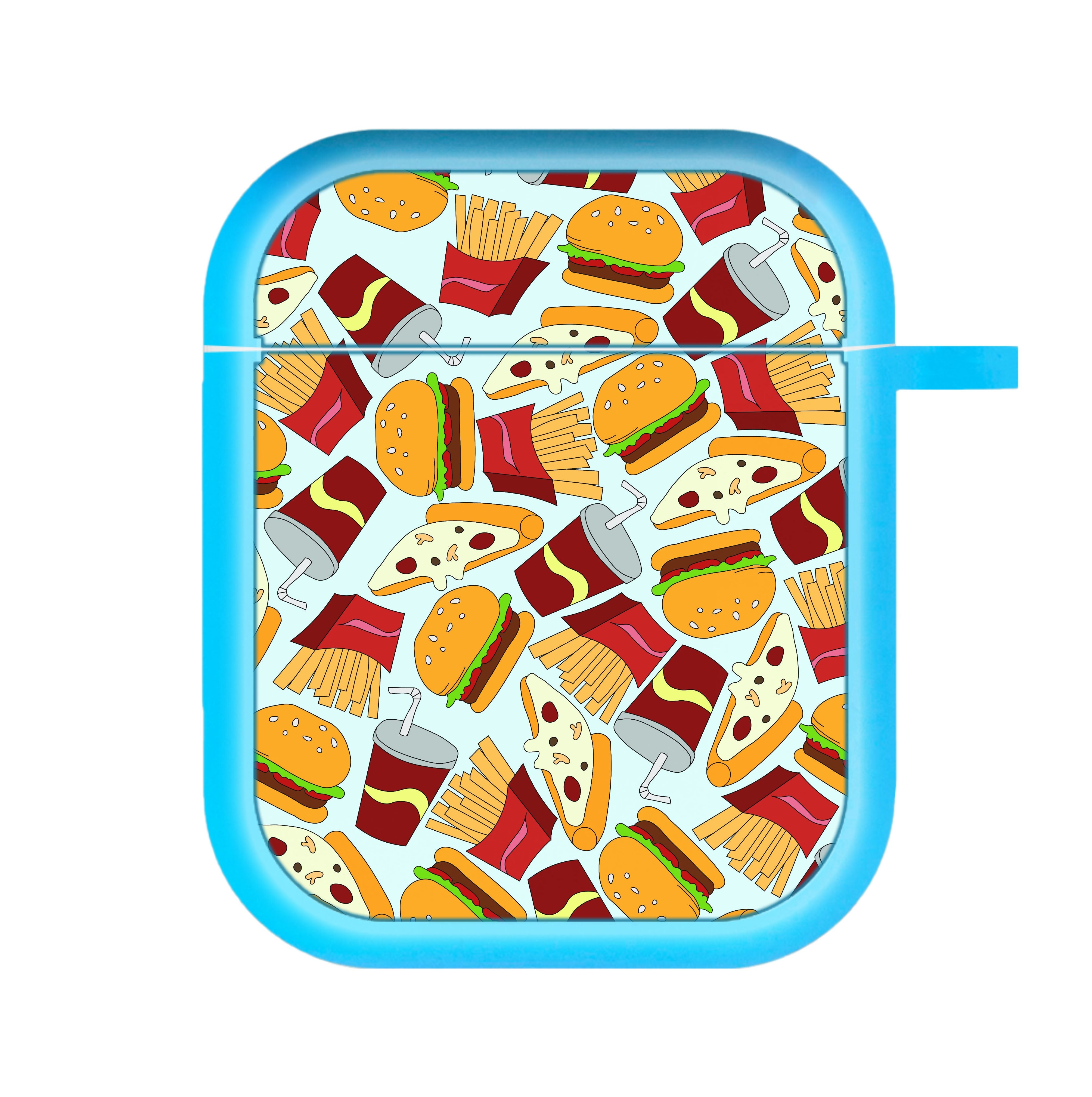 Burgers, Fries And Pizzas - Fast Food Patterns AirPods Case