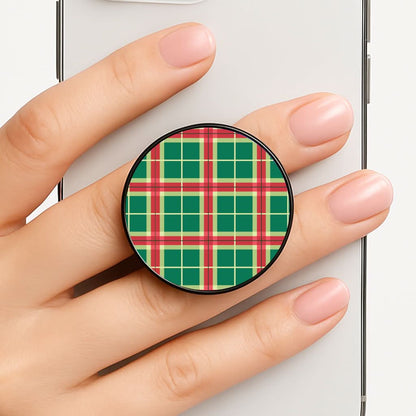 Red And Green Tartan II Christmas Pattern Phone Grip