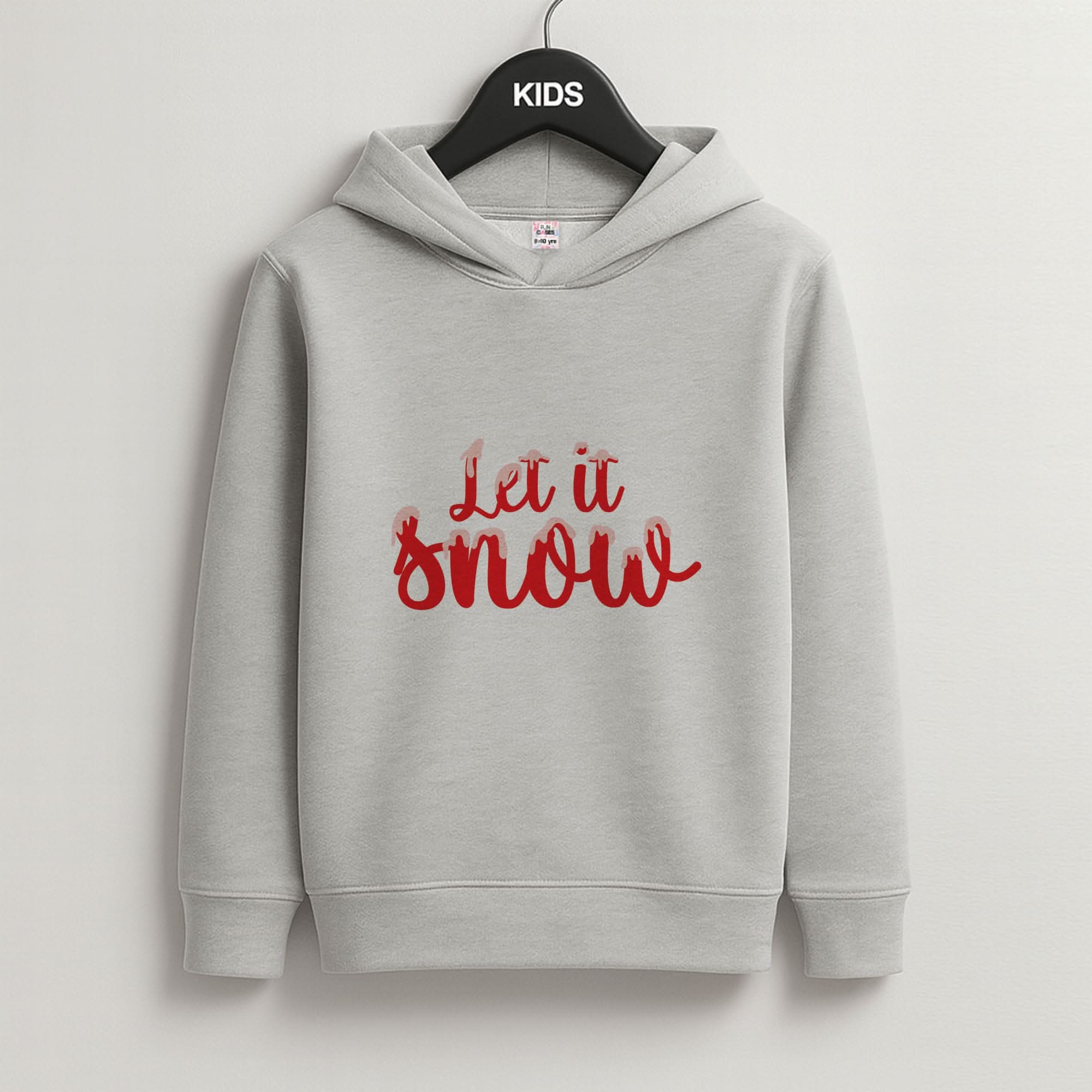 Let It Snow Snowflakes Grey Kids Hoodie