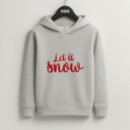 Let It Snow Snowflakes Grey Kids Hoodie