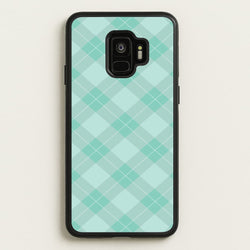 Light Cyan Tartan Christmas Pattern Galaxy S9 Case