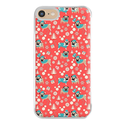 Christmas Pug Pattern Phone Case