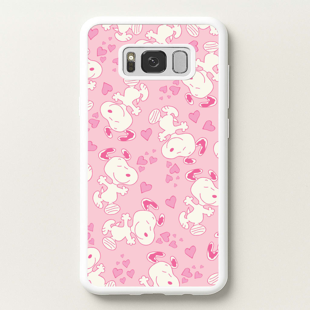 Cartoon Beagle Valentine Hearts Pattern Galaxy S8 Plus Case