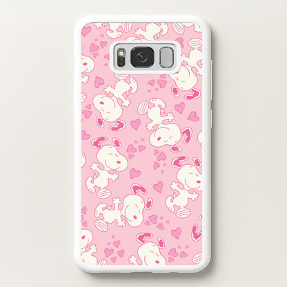 Cartoon Beagle Valentine Hearts Pattern Galaxy S8 Plus Case