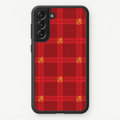 Superhero Team Red Tartan Pattern Galaxy S21 Case