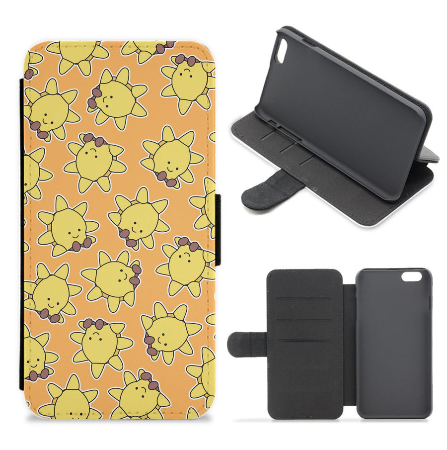 Sun Pattern - Plushy Flip / Wallet Phone Case