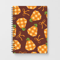 Tartan Pumpkins And Bows Pattern Notebook