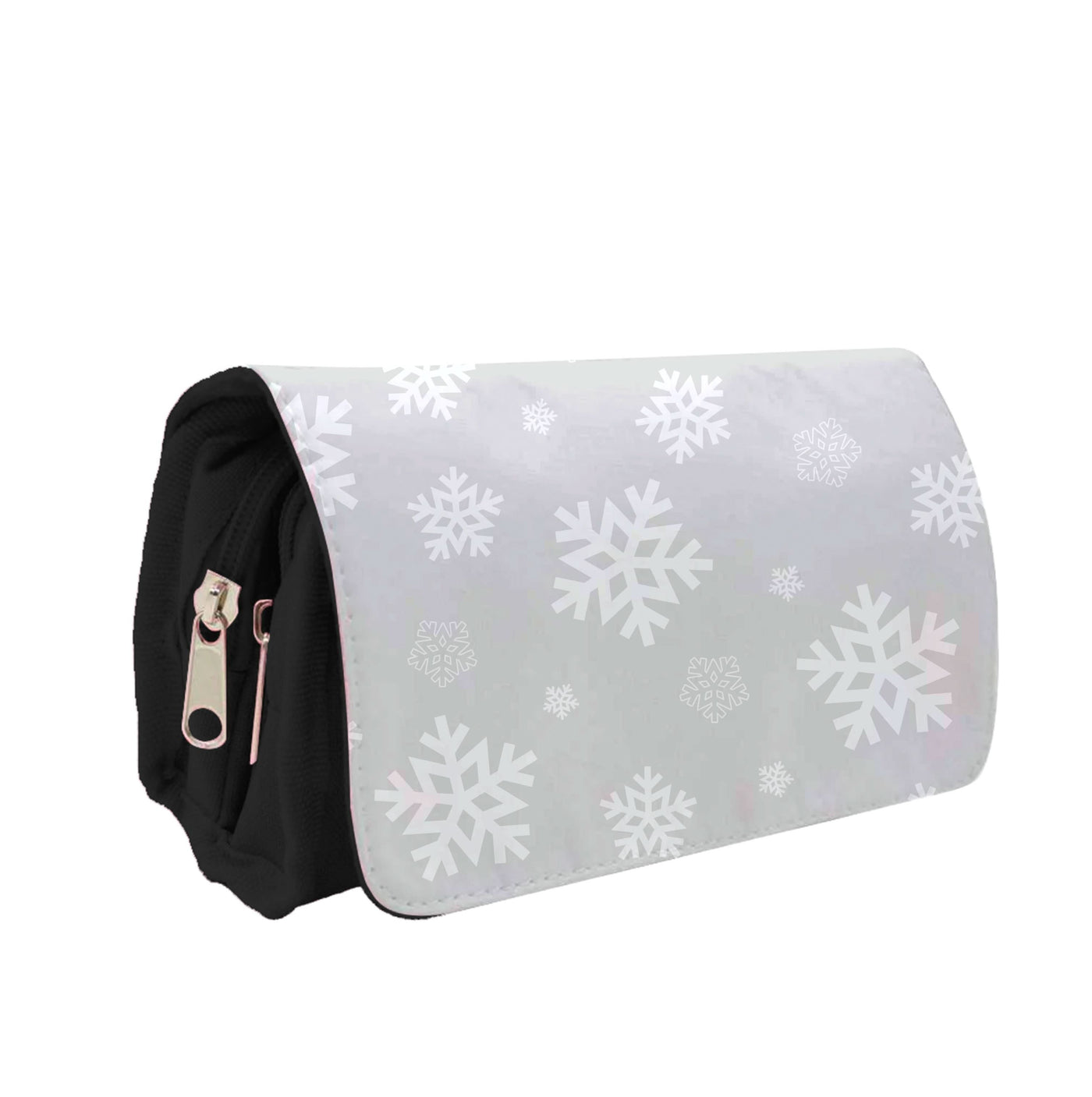 Grey Snowflake Pattern Pencil Case